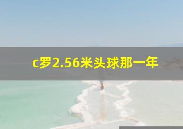 c罗2.56米头球那一年