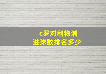 c罗对利物浦进球数排名多少