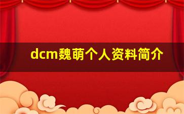 dcm魏萌个人资料简介