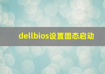 dellbios设置固态启动