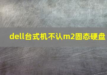 dell台式机不认m2固态硬盘