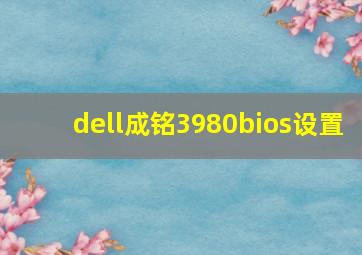 dell成铭3980bios设置