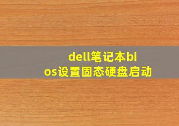 dell笔记本bios设置固态硬盘启动