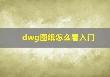 dwg图纸怎么看入门