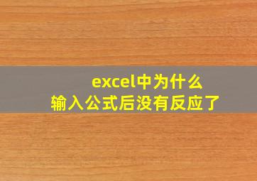 excel中为什么输入公式后没有反应了