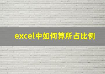 excel中如何算所占比例