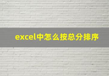 excel中怎么按总分排序