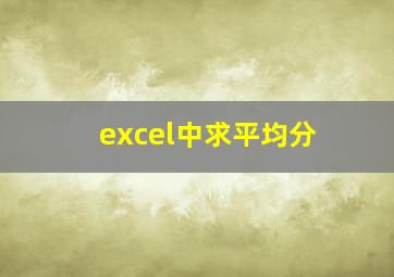 excel中求平均分