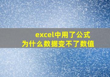 excel中用了公式为什么数据变不了数值