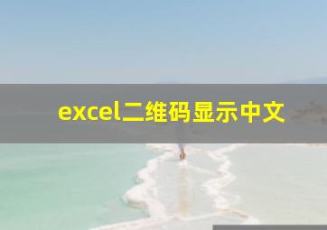 excel二维码显示中文