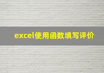 excel使用函数填写评价