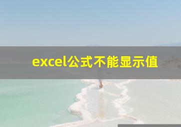 excel公式不能显示值