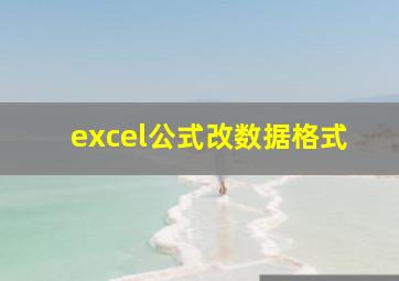 excel公式改数据格式