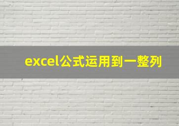 excel公式运用到一整列