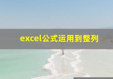 excel公式运用到整列