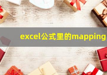 excel公式里的mapping!