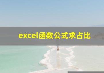 excel函数公式求占比