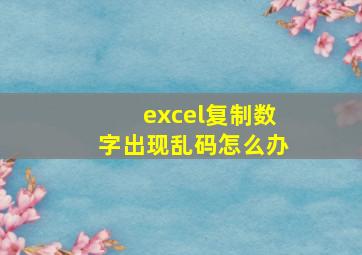 excel复制数字出现乱码怎么办