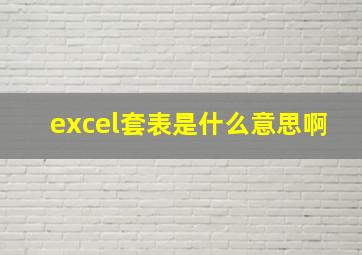 excel套表是什么意思啊