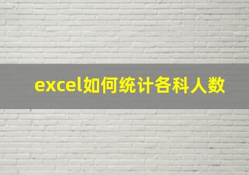 excel如何统计各科人数