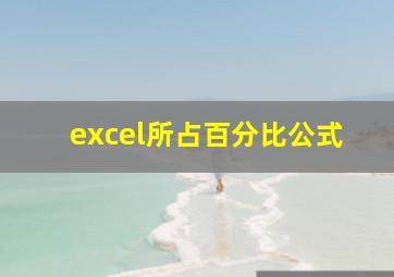 excel所占百分比公式