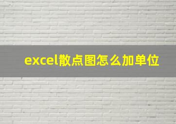 excel散点图怎么加单位