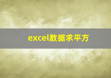 excel数据求平方