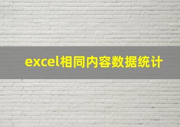 excel相同内容数据统计