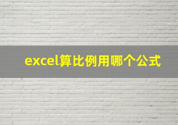 excel算比例用哪个公式