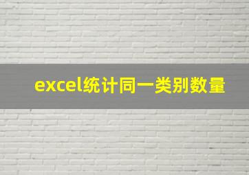 excel统计同一类别数量