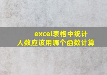 excel表格中统计人数应该用哪个函数计算