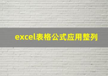 excel表格公式应用整列