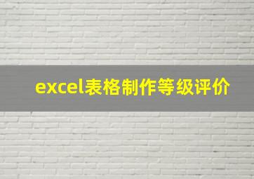 excel表格制作等级评价