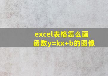 excel表格怎么画函数y=kx+b的图像