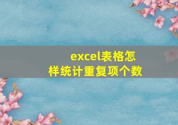 excel表格怎样统计重复项个数