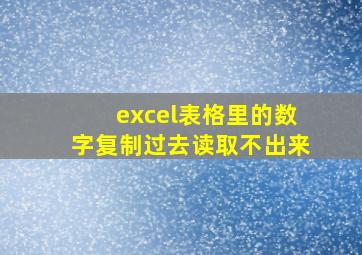 excel表格里的数字复制过去读取不出来