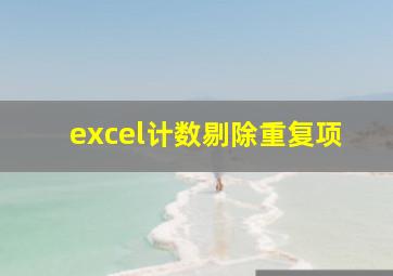 excel计数剔除重复项