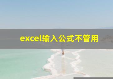 excel输入公式不管用