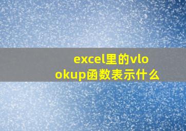 excel里的vlookup函数表示什么