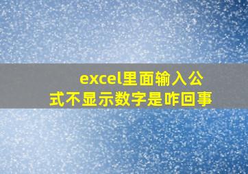 excel里面输入公式不显示数字是咋回事