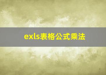 exls表格公式乘法