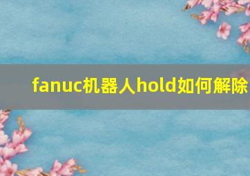 fanuc机器人hold如何解除