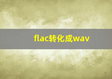 flac转化成wav