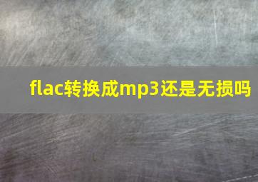 flac转换成mp3还是无损吗