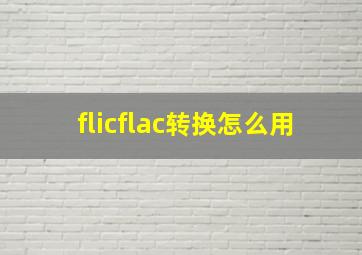 flicflac转换怎么用