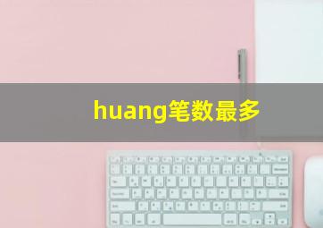 huang笔数最多