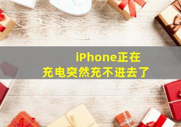 iPhone正在充电突然充不进去了