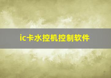 ic卡水控机控制软件