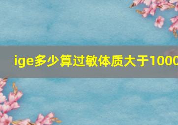 ige多少算过敏体质大于1000