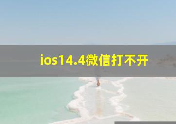 ios14.4微信打不开